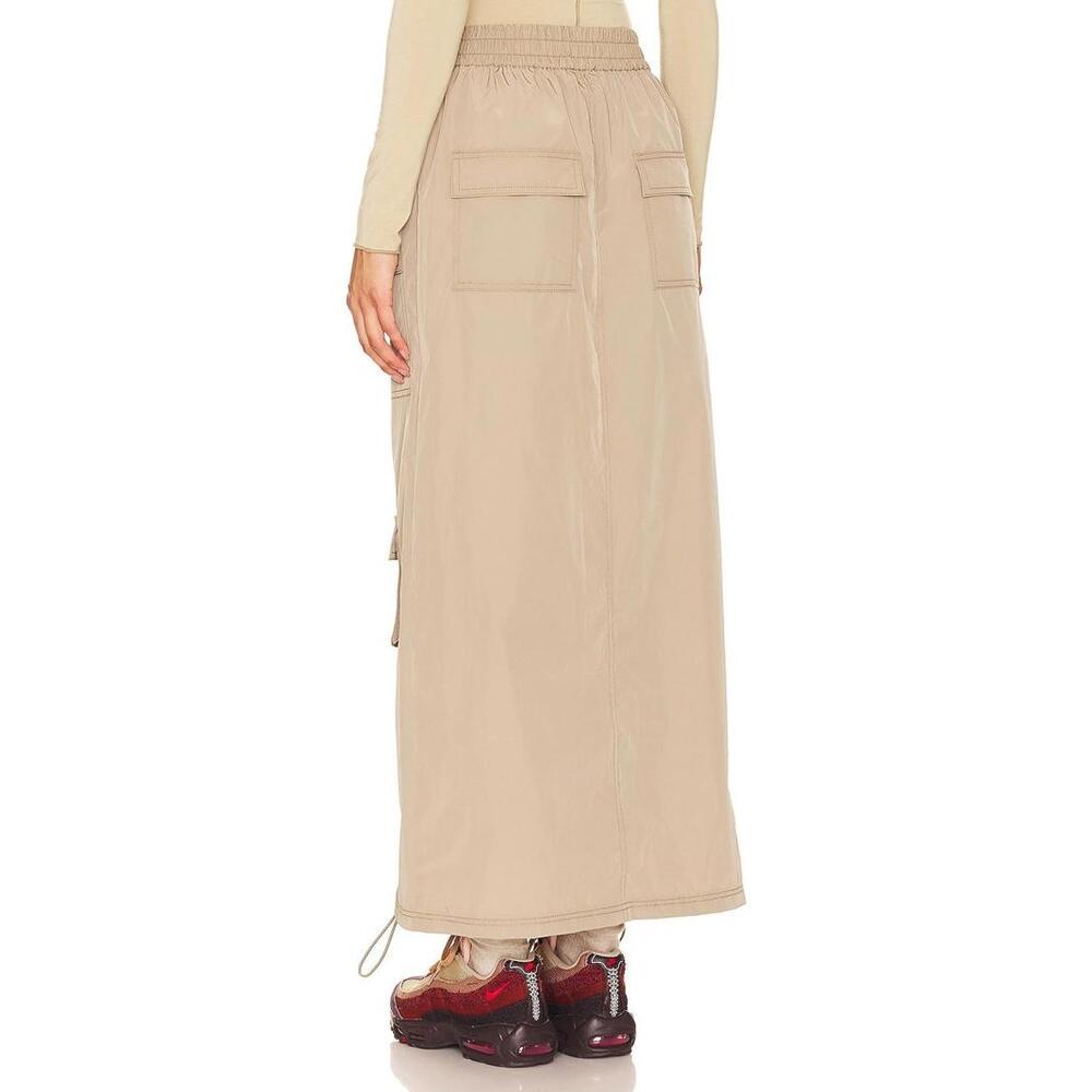 Revolve H:ours Khaki Elastic Waist Cargo Style Emerson Maxi Skirt S $238 msrp - Picture 3 of 10